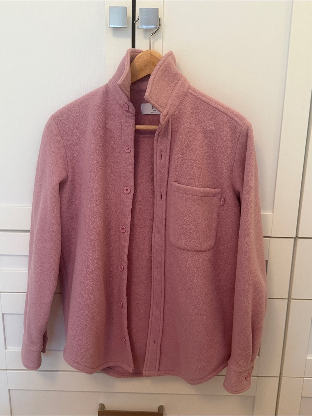 TNA Dusty Rose Fleece Button-Up Jacket